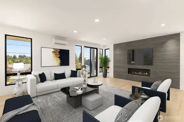 Virtual staged great room