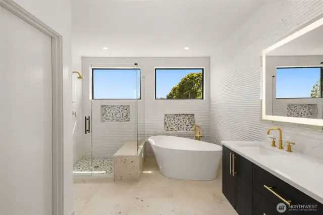 Spa like bath with soaker tub