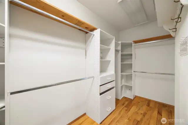 There is a spacious walk-through closet in the primary suite.