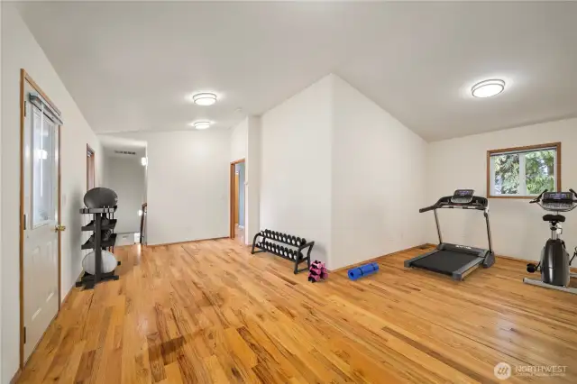 The extra room upstairs could be a work-out area, TV room, art studio, office space or anything your heart desires.