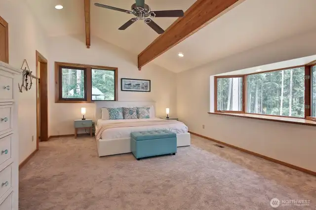 You have just come up the stairs. That window to the right edge of the photo is another bay window. Plenty of space here!
