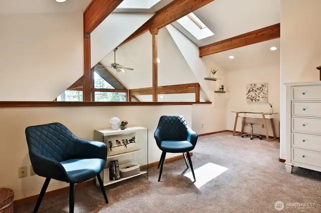 Looking back from where you were standing in the last photo. This Primary Suite is open to the living room. Note there is plenty of space for a home office in this room.