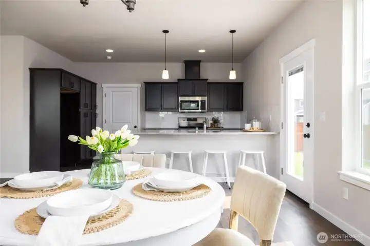 View into kitchen