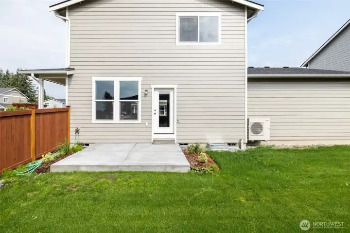 Patio in backyard