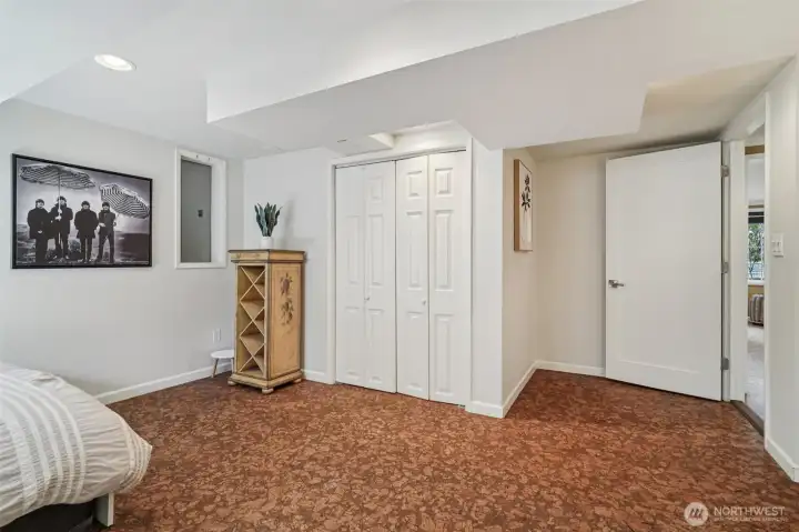 Spacious lower level bedroom