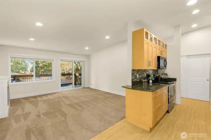 Ideal open floorplan with effortless flow from dining to living room.