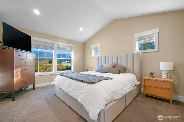 Primary bedroom on the left at top of stairs