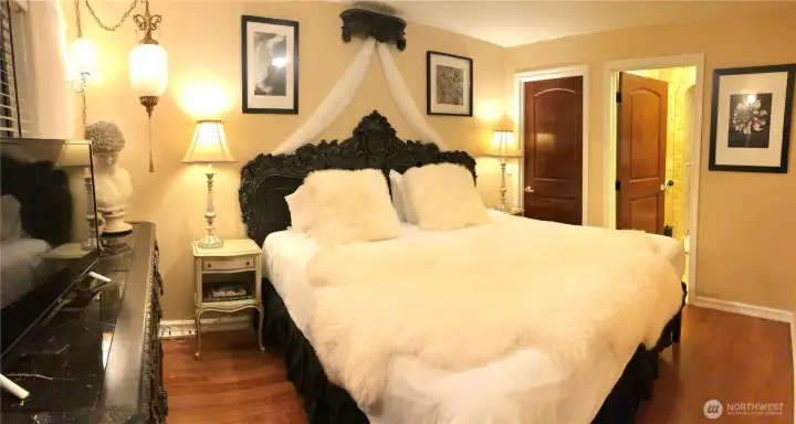 Primary suite with attached bath.