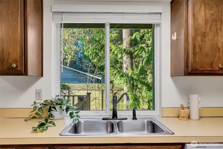 Gaze out at the universe of nature taking place in your fenced backyard.