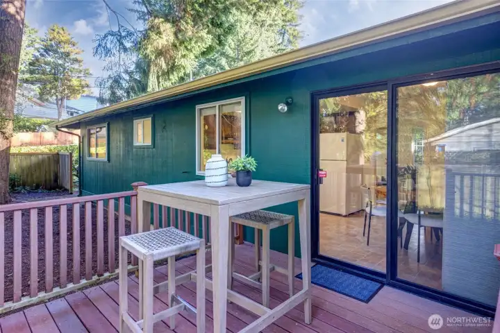 Enjoy an afternoon lemonade on the back deck in the warmer months or bundle up and take your cocoa to the outdoors.