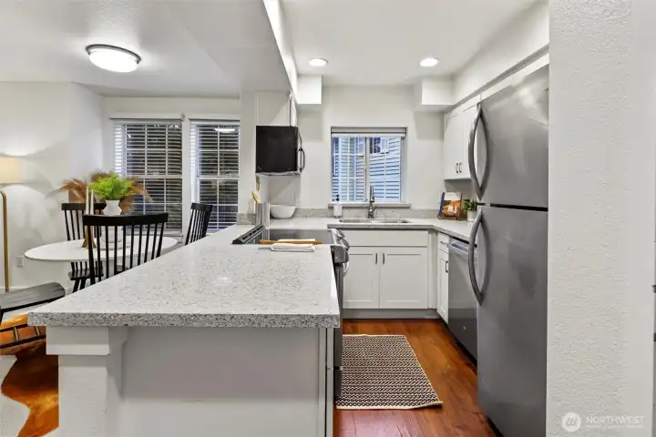 Beautifully updated kitchen to your right when you walk in.