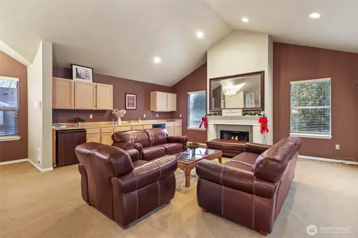 Community clubhouse gathering space.