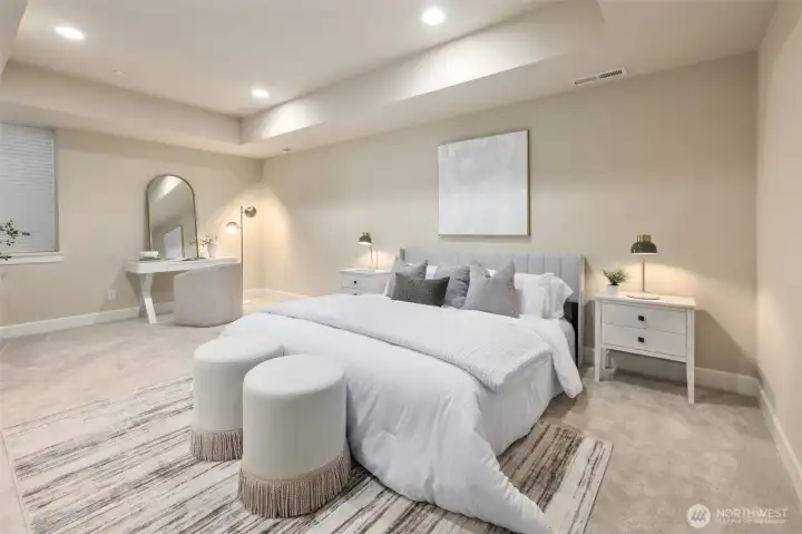 Lower level oversized flex room