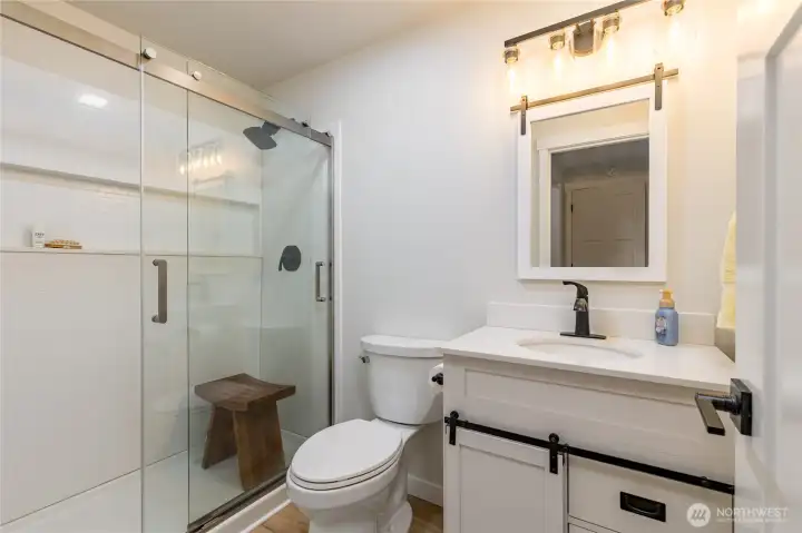 Private primary bath, updated in 2023