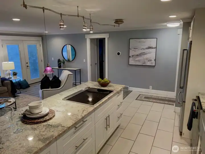 View of kitchen from dining room.
