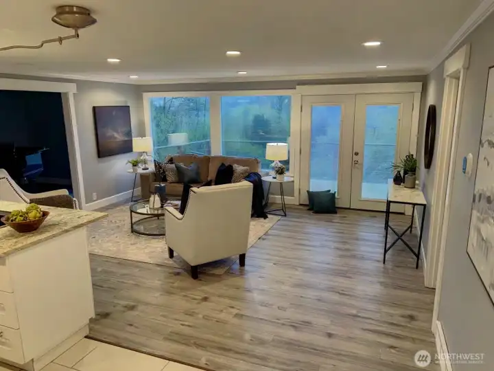 View from entry. Stunning views of Mount Rainier on sunny days.