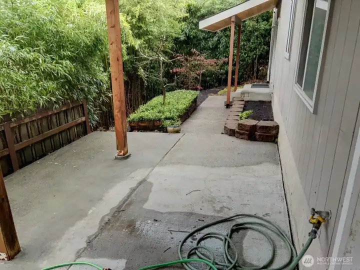 Lower level patio behind home.
