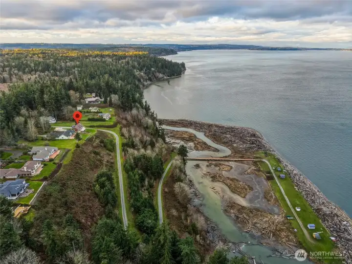 Private community easement road directly east of home, looking North.