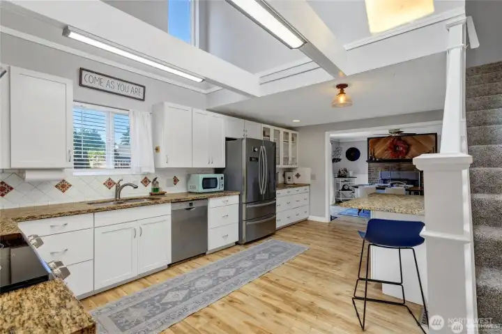 The Skylights bring in Tons of light into the kitchen