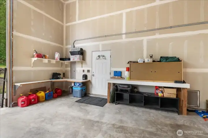 Side door to access the garage.