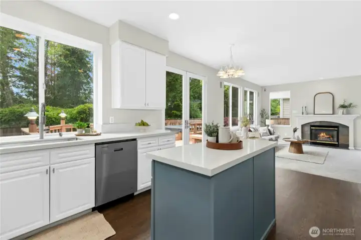 Beautifully refreshed kitchen with professionally painted cabinetry