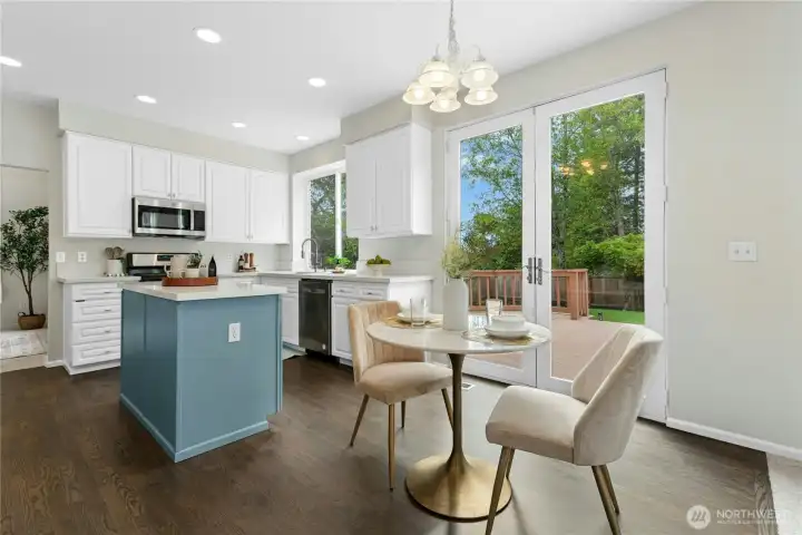 Spacious kitchen with abundant storage & prep space