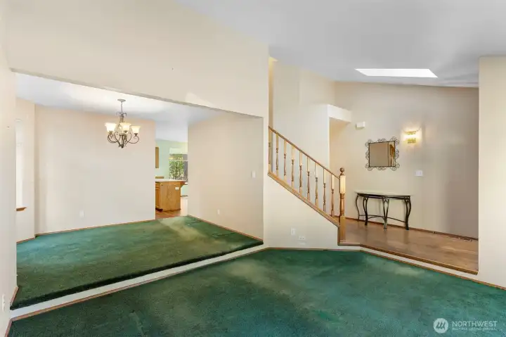 Living room looking towards dining room and entryway