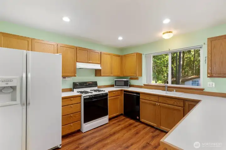 Nice sized kitchen with gas stove