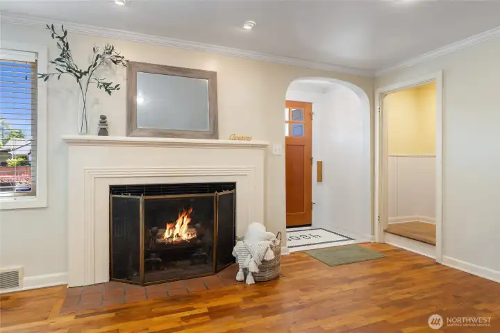 Beautiful original fireplace.