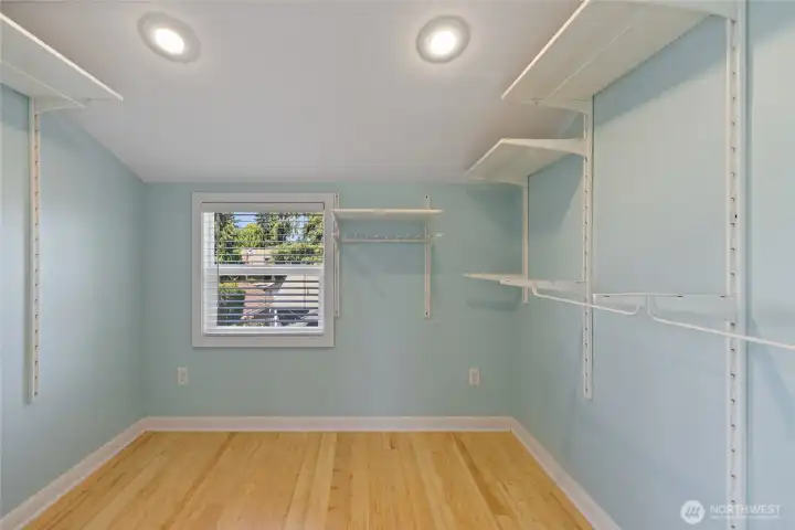 Large walk-in primary closet
