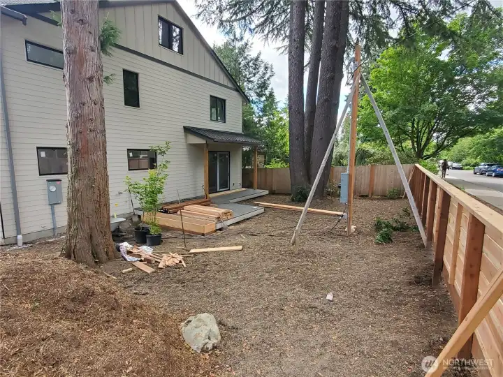 11340 residence - side yard in progress.