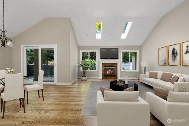 New skylights, new hardwood flooring, new trim.