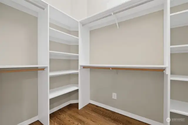 More storage in this large primary walk-in closet