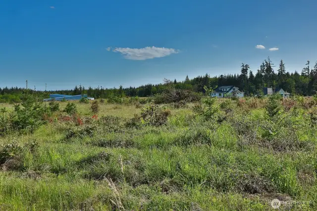 Looking southward from the property.