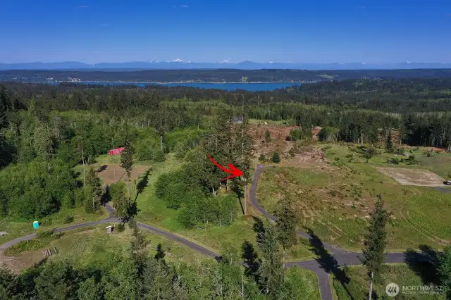 Looking from the west toward the east with the property in the middle.