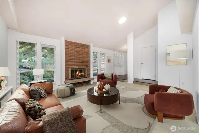 living room virtually staged