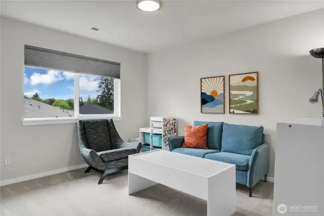 Bedroom three has a large window overlooking the fully fenced backyard.