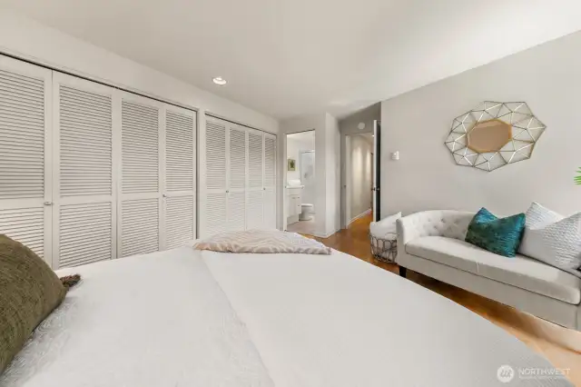 Lots of closets in primary bedroom