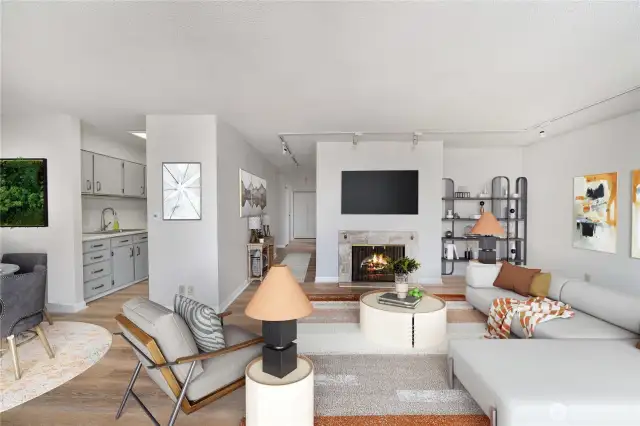 Interior photo has been digitally staged.