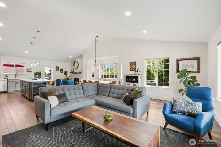 Vaulted ceilings and space to host a gathering