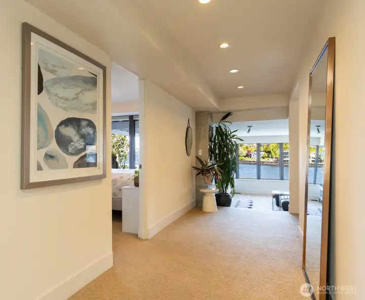 Interior entrance at daylight lower level.