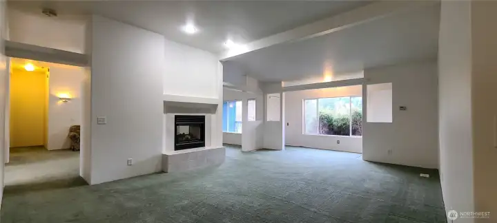 Living Room with dual sided fireplace