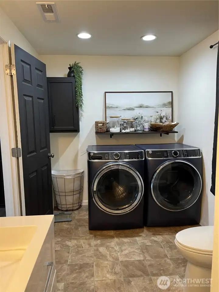 Garage conversion laundry/bathroom.