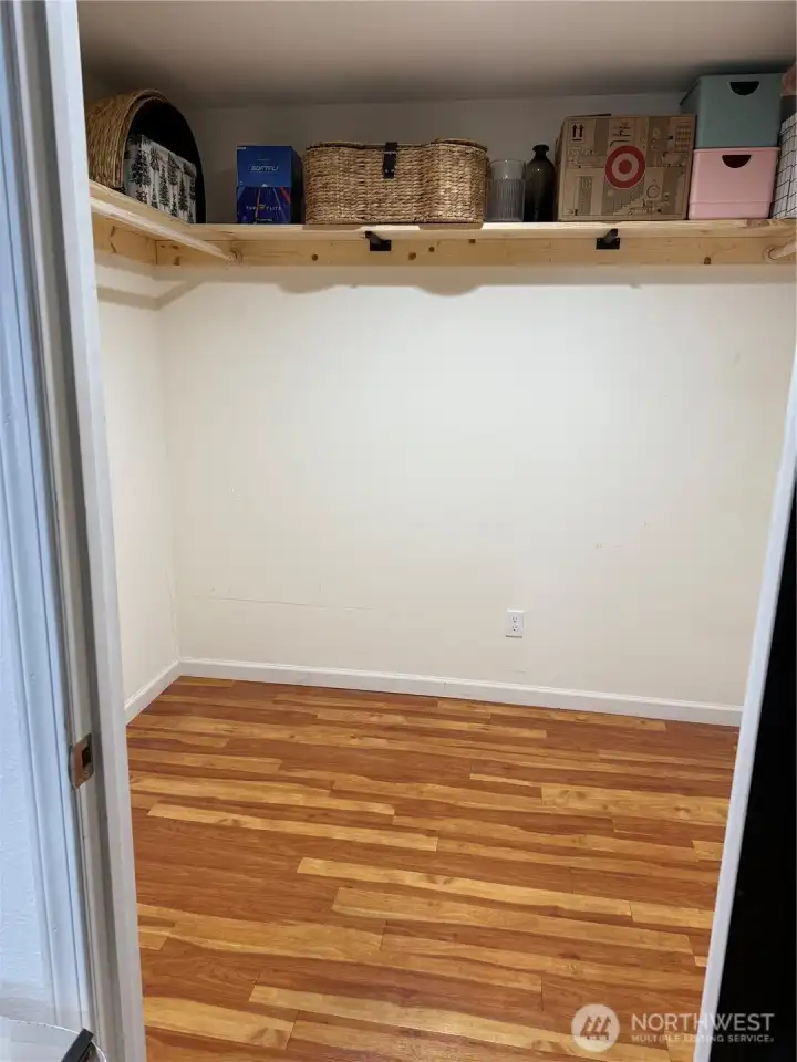 Garage conversion storage closet.