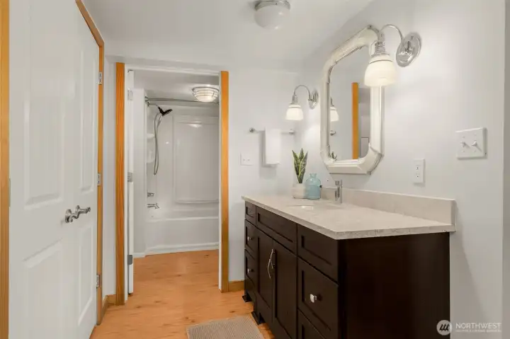 Full bathroom on lower level
