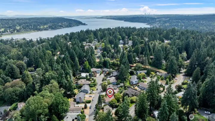 Lake Washington and downtown Seattle in the distance