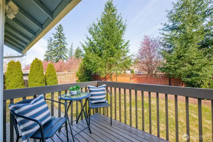 Deck just off the dining room.