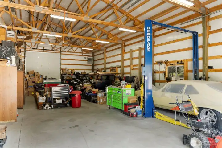 A Bendpak 2 post car lift with 9,000 lbs of lifting capacity will allow you to drop a transmission or change the oil of your project vehicle in your spare time.