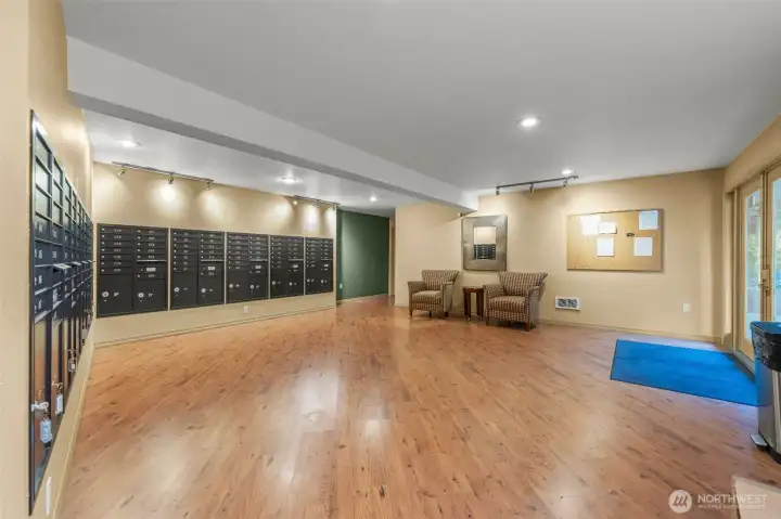 Secure mailroom in the clubhouse.