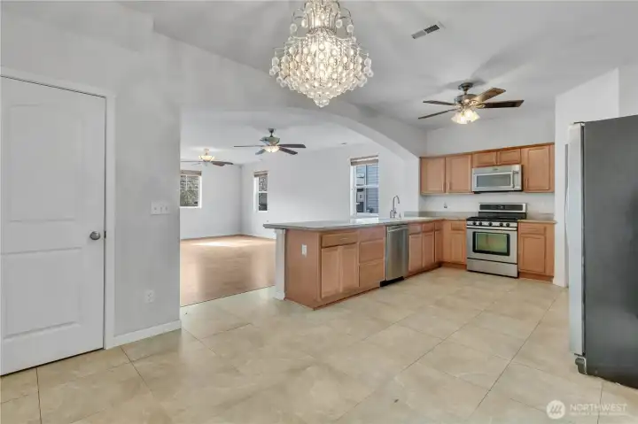 Huge pantry and dining space off of kitchen